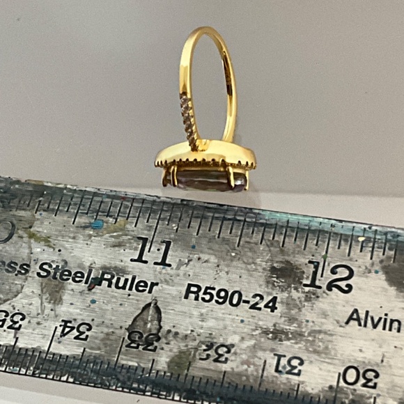 Alexandrite gold plated ring June birthstone 8 - Picture 5 of 6